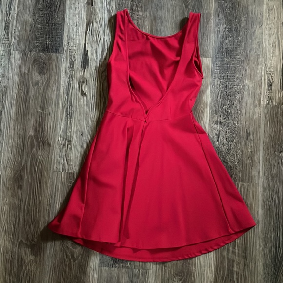 Lulus - Call Me Anytime Red Backless Skater Dress - Picture 3 of 7